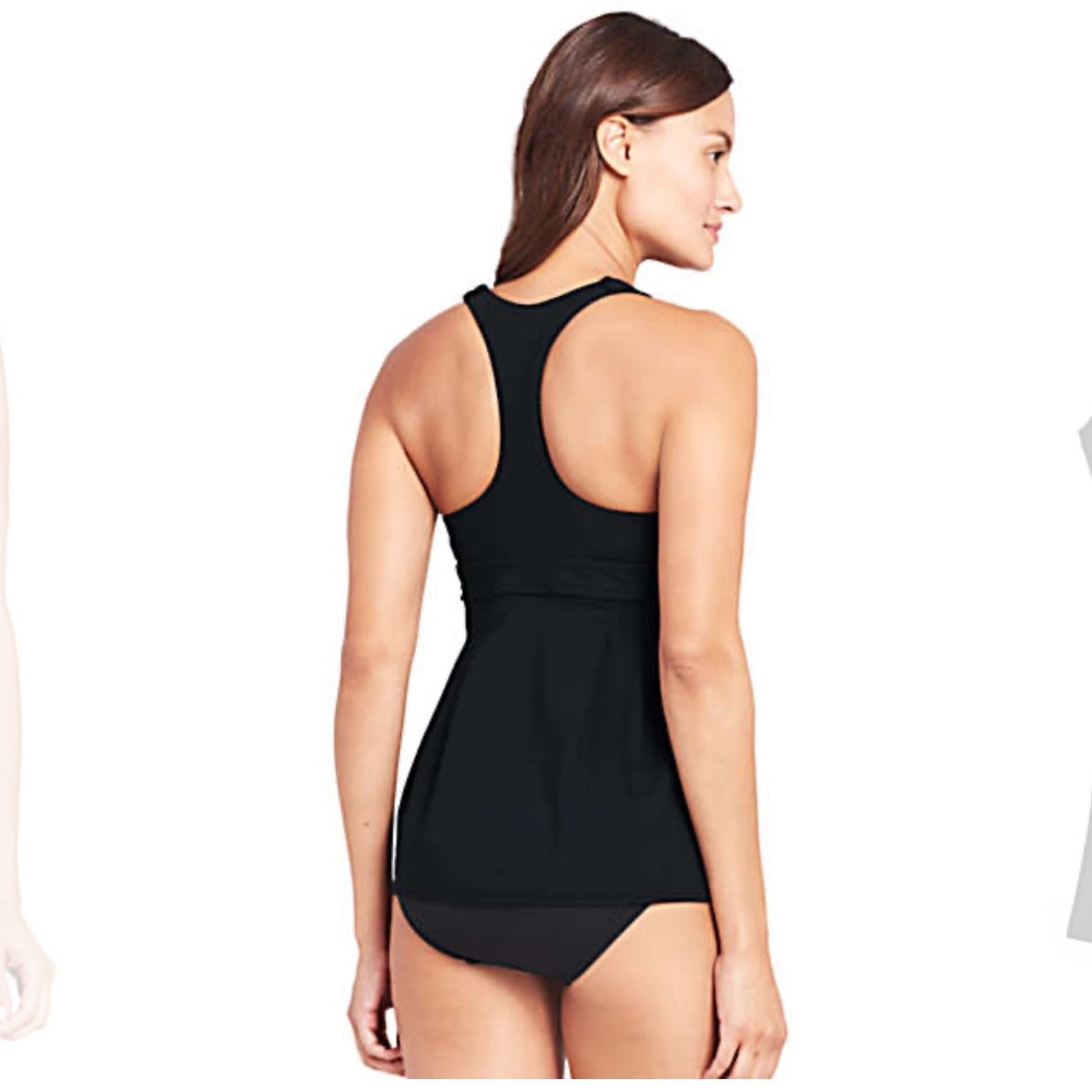 lands End  V-Neck Racerback Flutter BLACK - Picture 5 of 6